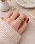 Moonstone Ring Silver-Plated – Vintage Filigree Rose Gold Oval Halo – Elegant Gift for Birthdays & Anniversaries