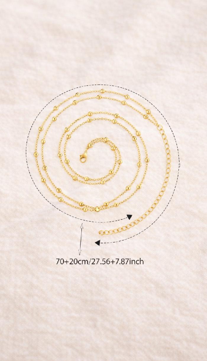 Double Layer Satellite Waist Chain with Pearls – Gold or Silver Stainless Steel Body Jewelry