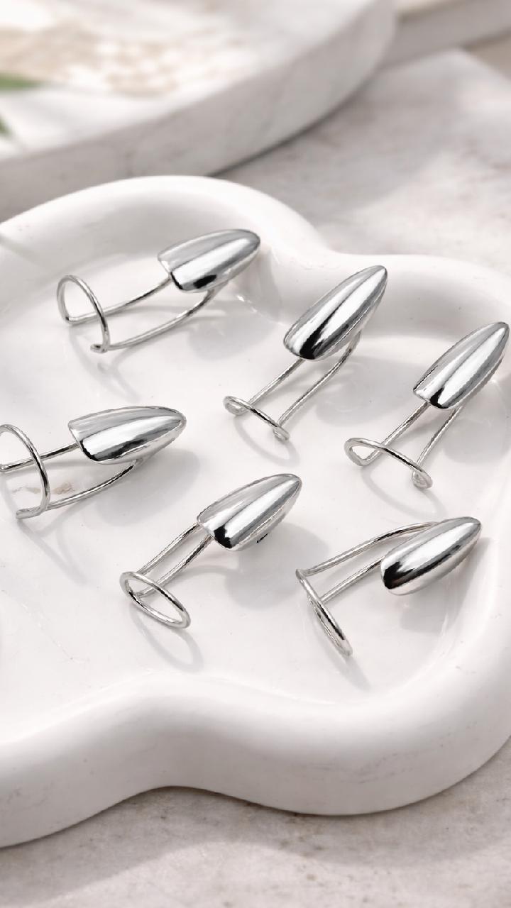 Metal Nail Rings Set - Gold Silver Adjustable Claws Jewelry for Fingertips