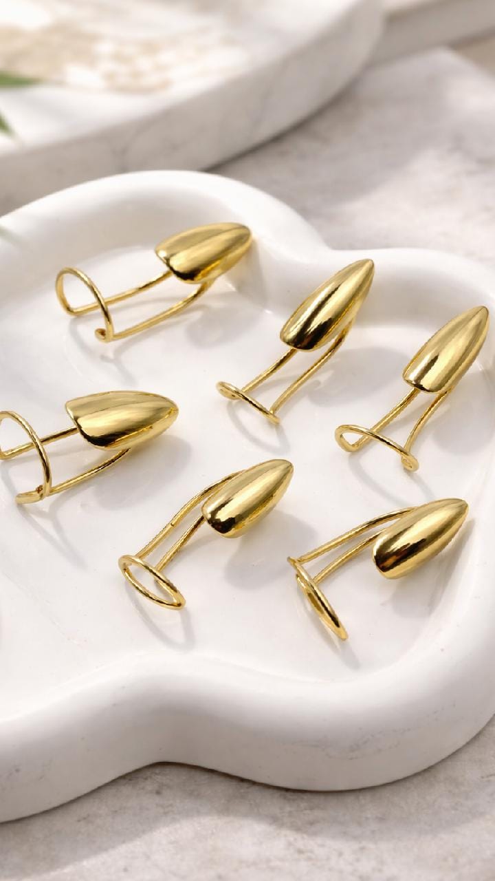 Metal Nail Rings Set - Gold Silver Adjustable Claws Jewelry for Fingertips