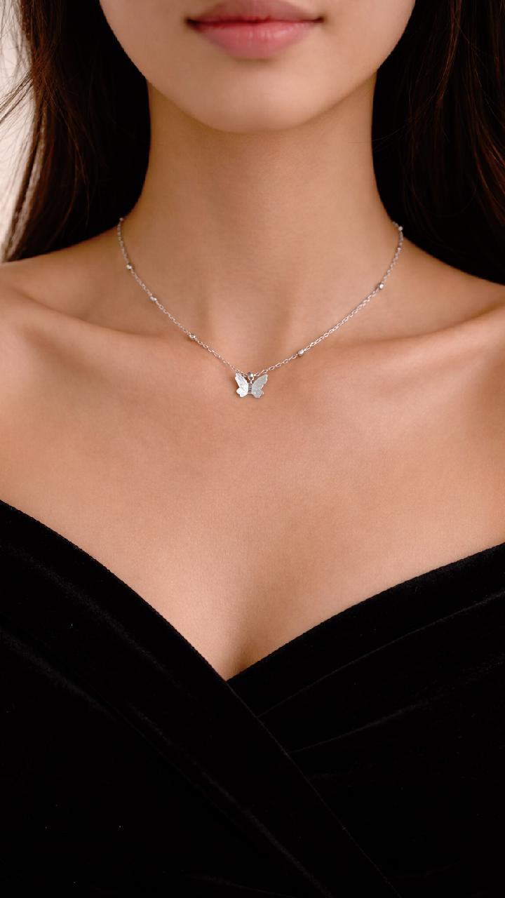 Gold Butterfly Back Necklace, Elegant Open Back Dress Jewelry