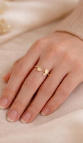 Baby Hand Footprint Ring Gold, Adjustable Motherhood Keepsake Jewelry