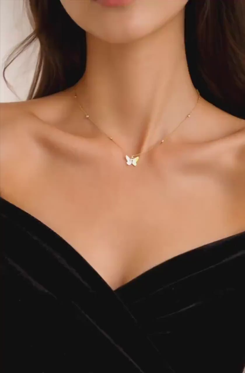 Gold Butterfly Back Necklace, Elegant Open Back Dress Jewelry